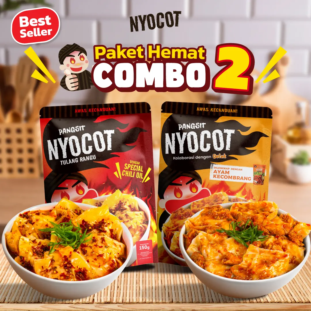 NYOCOT Paket Hemat Duo Pangsit Tulang Rangu / Pangsit Ayam Keju / Pamgsit Ayam Kecombrang / Renyah Gurih / Cocok untuk Ngemil / Cemilan Pangsit Chili Oil / Makanan Instant