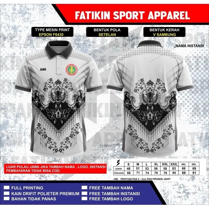Jersey Full Printing PGRI Berkerah