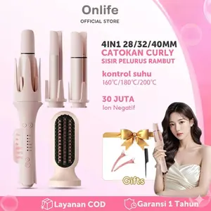 Onlife Catokan Curly Otomatis 3in1 & 4in1 Hair Curler Ion Negatif