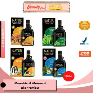 Natur Shampoo 140ml Extract Ginseng & Aloe Vera Anti Hair Fall Mengurangi Rambut Rontok Melebatkan Rambut Menutrisi & Merawat Akar Rambut