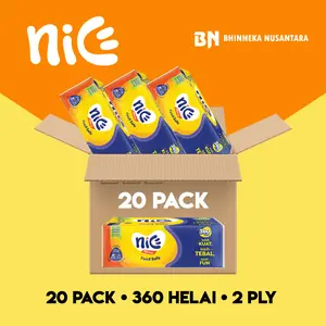 [20 Pack] Tisu Wajah Lembut Nice Facial Tissue Softpack 360 Helai
