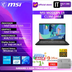 MSI MODERN 14 I3 1315 8GB 512GB W11 14.0FHD BLIT IPS 2Y GRY -F13MG.498