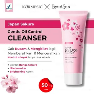 BPOM KORMESIC Japan Sakura Brightening Cleanser Oil Control Facial Wash Sabun Cuci Muka Kusam Minyak