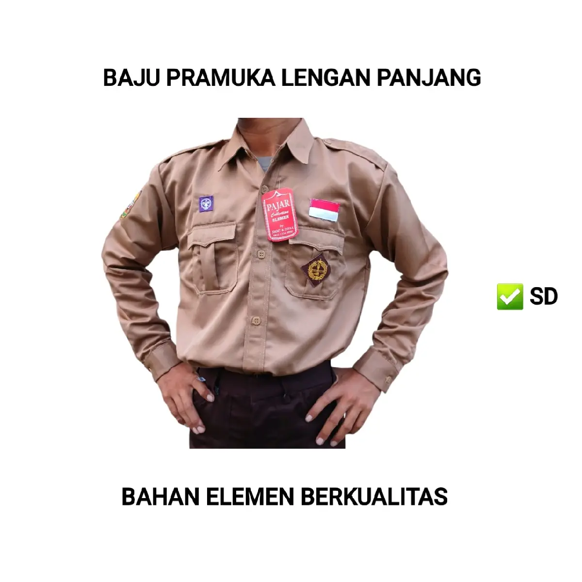 BAJU PRAMUKA LENGAN  Panjang PDL BAHAN ELEMEN BERKUALITAS