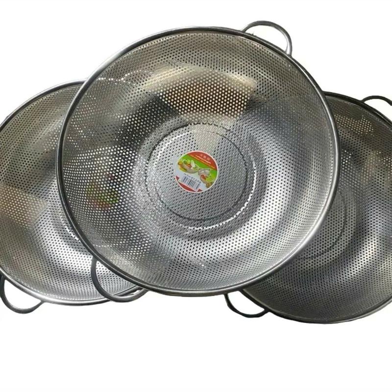 COMBO 3&5 Rá Rổ lưới INOX cao cấp, mắt lưới 2mm có chân đế thoát nước tốt, có quai cầm dùng để rửa rau thịt cá vo gạo đựng củ quả ăn lẩu