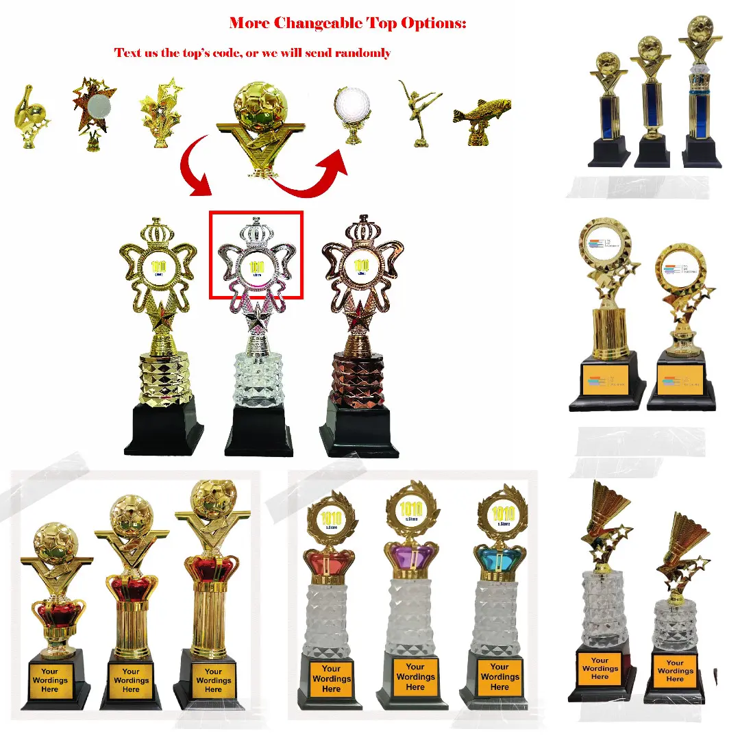 N32-N37 Trophy/Piala Pasang/Anugerah/Heavy Base Award/Hadiah  (FREE DESIGN+LOGO+LABEL) Changeable Top