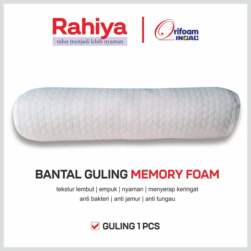 [RAHIYA] Bantal Guling Memory Foam Cover Knitting Empuk Tekstur Lembut Nyaman untuk Tidur - Bed 2