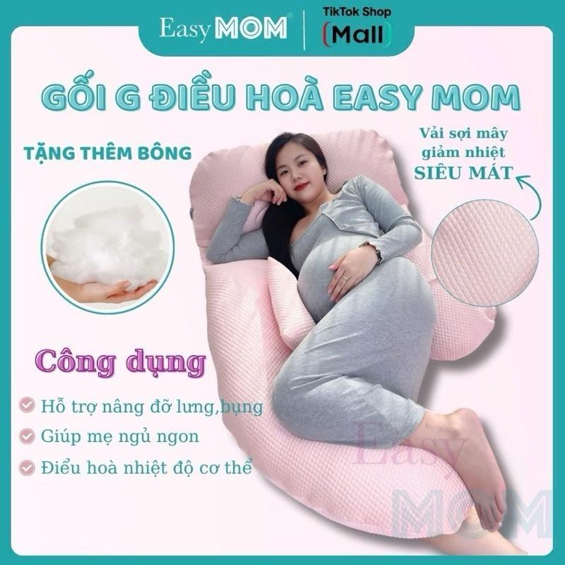  Gối bầu chữ G vỏ điều hoà Easy MOM gối đệm nâng đỡ hỗ trợ giảm đau lưng nhức mỏi cho bà bầu 