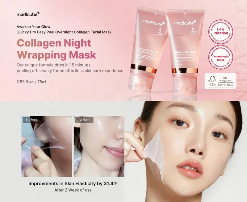 [100% ORI] READY STOK MEDICUBE COLLAGEN NIGHT WRAPPING MASK 75ML 1