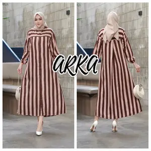 Arka- GAMIS Dress Tebaru  RAYON PREMIUM  casual jumbo ld 120 pb 130 VIRAL KEKINIAN BEST SELLER 2025 gamis  panjang bunga Wanita Motif Dress Kancing
