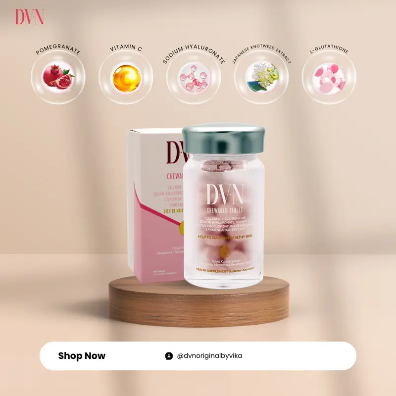 DVN Original 1 BOX 60  Butir Ampuh Atasi Flek Hitam dengan Collagen Tripepted, Pomegranate, dan Japanese Knotweed Extract 1