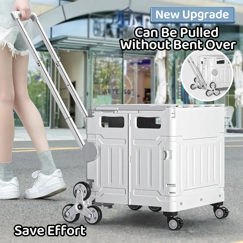 [SGREADY STOCK ] Foldable Shopping Large Utility Cart / Foldable Trolley with 360 Wheel Collapsible Foldable Shopping Large Utility Cart/picnic cart