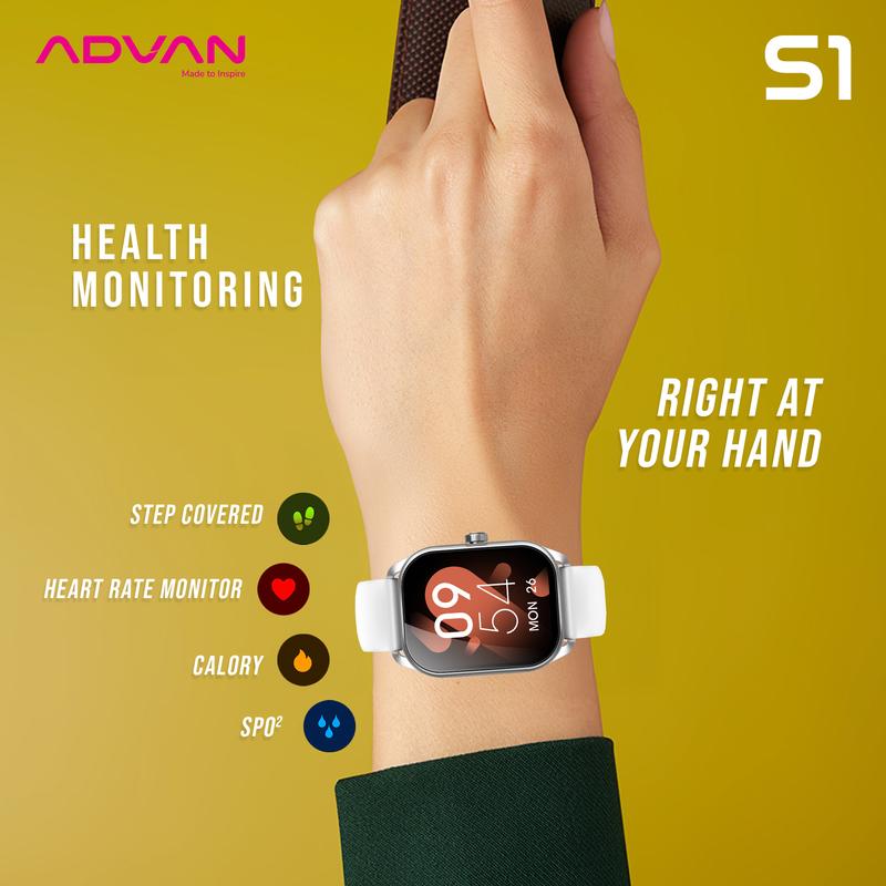 [Exclusive Mami Louisse] ADVAN Smartwatch S1 AI Voice Assistant IPS Display 2.01" Touchscreen Waterproof IP68 Bluetooth Call Health Monitoring 5