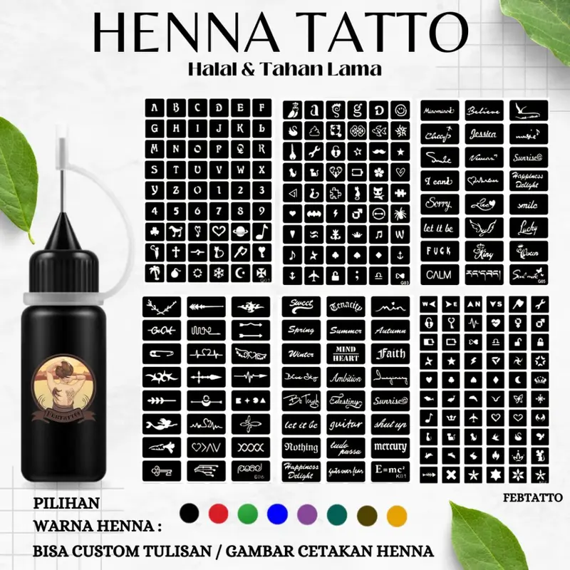 Henna Tato Halal Tahan Lama Bisa Custom Hena Kit 10ml HEN 204 - E25 5