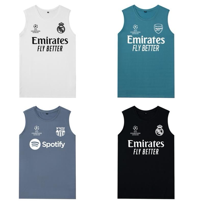 [Ars, re.al, bát sa] Áo sát nách training clb co giãn, logo phản quang các màu thoáng mát. Phù hợp chơi các môn thể thao, dành cho nam và nữ