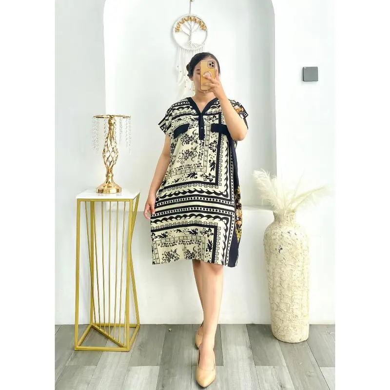 Beautyhijab - SAVIRA daster dress wanita pendek nyaman rayon motif baju ibu hamil busui bumil lembut nyaman 6
