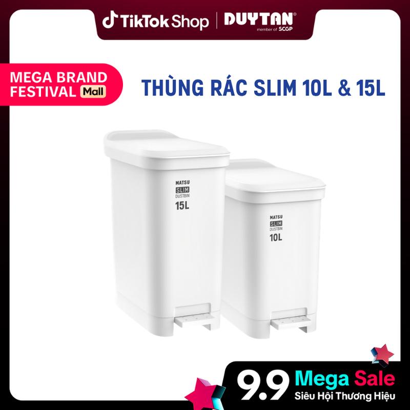 Thùng rác Slim 10 - 15 Lít, MATSU, nắp đóng giảm tiếng ồn, chất liệu nhựa PP…