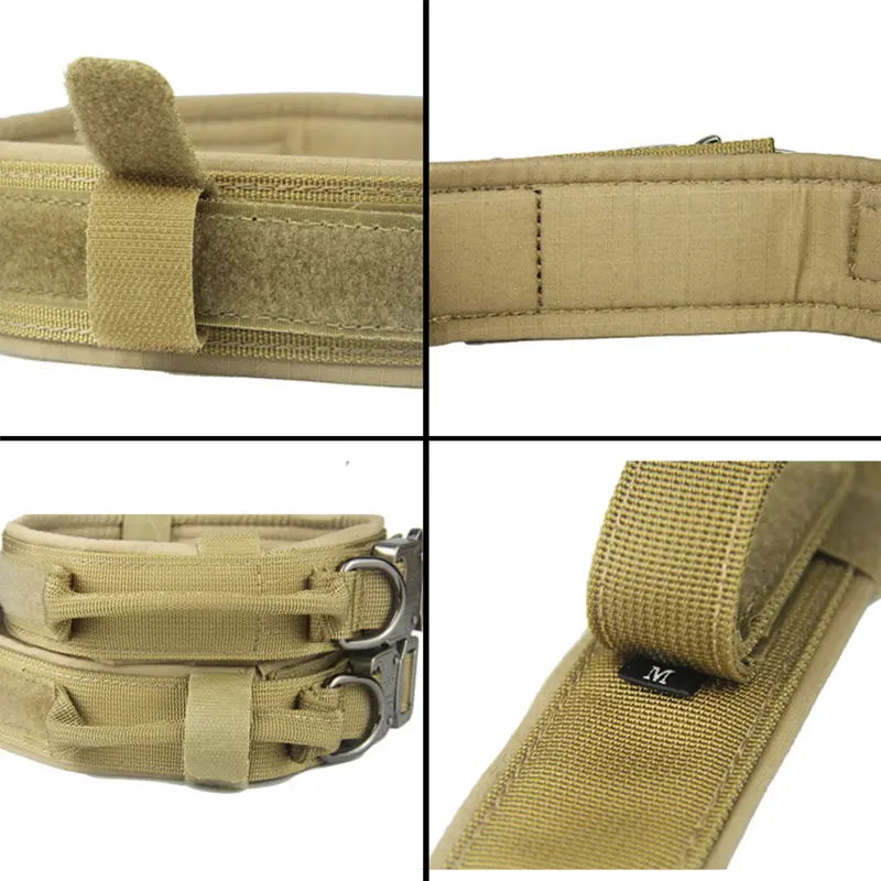 Vòng Cổ Chó Chiến Thuật, Chất Liệu Nylon Đôi, Có Thể Điều Chỉnh, Thích Hợp Cho Chó Trung Bình Và Lớn, Phụ Kiện Huấn Luyện Đi Dạo 4
