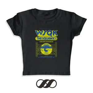 The Squawk Baby Tee - Baju Crop Top Cewek Y2K Style Stranger Things Katun Combed 24's Lembut Adem untuk Tampilan Casual Sehari-hari