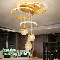 Gambar 【COD】lam puhi as mewah lampu kamar aesthetic lampu kristal mewah ruang tamu LED 3 warna modern minimalis ruang makan kamar tidur Indoor Lighting chandeliers Baja - B17-3-G【Remate/3 Warna/Menyediakan garans】 dari GOGEOUS Lampu store Kab. Tangerang 2 Tokopedia