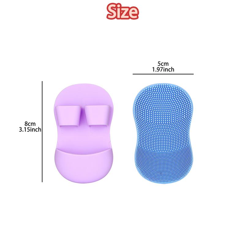 Product Introduction of 3pcs(1pc of each color) Face Scrubber Mini Facial Brush Silicone Wash Exfoliator Finger Glove Pads Handheld Cleansing Brushes Tool for Skin Care Deep Clean Blackhead Acne Pore Removal 2