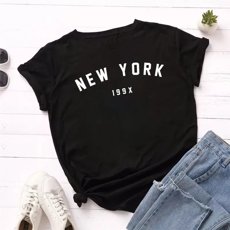 Kaos Wanita New York Ukuran XS-5XL Bahan Katun Combed 30s Premium 1