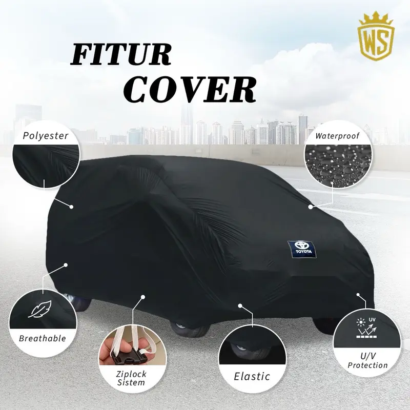 Body Cover Mobil Toyota All New Rush / Sarung Mobil Rush Lama, Rush GR Sport / Mantel Mobil Rush / Selimut Mobil Rush / Penutup Pelindung Mobil Rush Lama / Car Cover Rush / Tutup Mobil Rush Waterproof Anti Air Indoor Outdoor 2