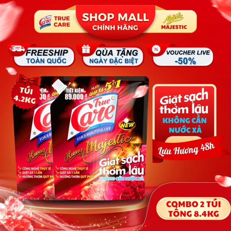 Combo 2 Túi 4.2Kg Nước Giặt Xả True Care 5in1 Tổng 8.4kg 2Túi