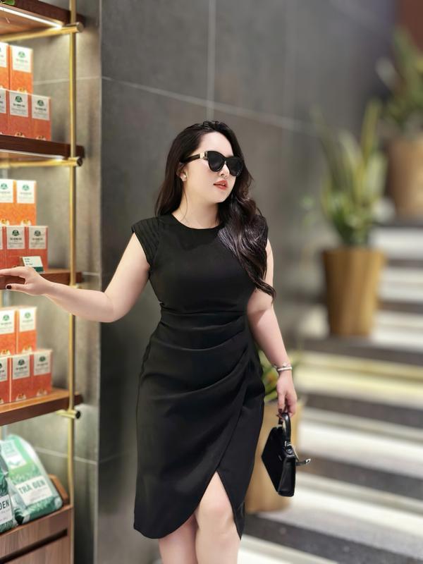 Đầm bigsize hack dáng SAMU BIGSIZE dáng dài đi tiệc 45-90kg thiết kế cao cấp sang chảnh - Women, Dress