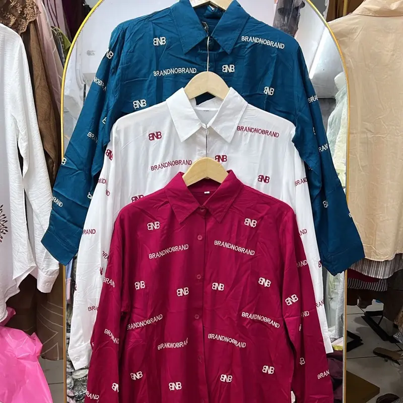 Kemeja katun Bordir Brand Na Brand lokal premium quality 1