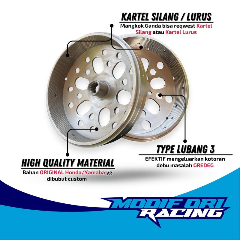 MANGKOK KARTEL SILANG LURUS TAMBAH KAMPAS GANDA VARIO 125-150 PCX ADV PAKET AKSELERASI TENAGA PCX 150 ADV 150 PCX 160 - KAMPAS GANDA X1 RACING roller  vario top speed 4