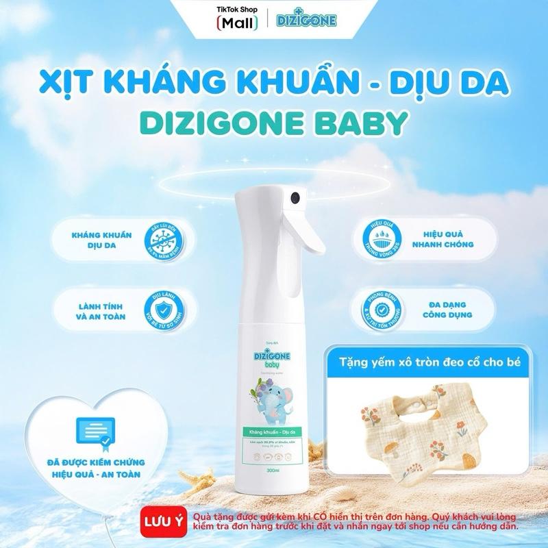 [LIVESTREAM DIZIGONE X KOC 1] Xịt kháng khuẩn DIZIGONE Baby 300ml -  Vệ sinh itay chân, cơ thể, đồ chơi, đồ dùng cho bé; phòng bệnh và bảo vệ bé - TẶNG 01 YẾM XÔ MUSLIN CHO BÉ