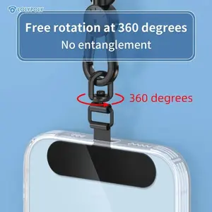 Lolypoly Stainless Steel Patch Strap Lanyard Gantungan Hp Adjustable Stap For Smartphone Ultra Thin Pasti Ori