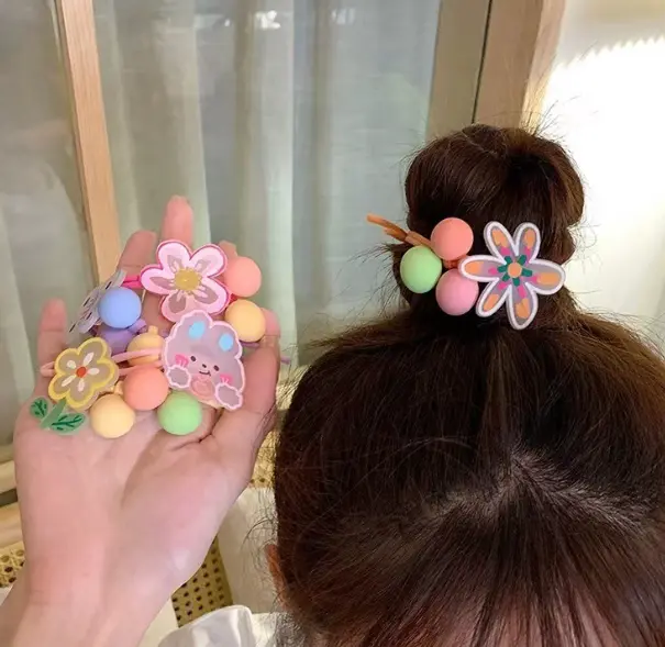Dây Cột Tóc Bướm Hoa Mèo Dễ Thương Cho Bé Gái 1
