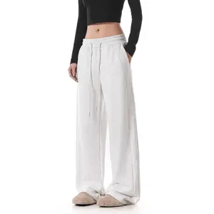 [Premium] Celana Kasual Lurus Longgar Serut Pinggang Tinggi Wanita