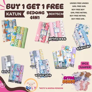 Doly - Beli 1 Gratis 1 Bedong 4in1 katun uk. 90x75 cm  Perlengkapan Alas Tidur Bayi Newborn