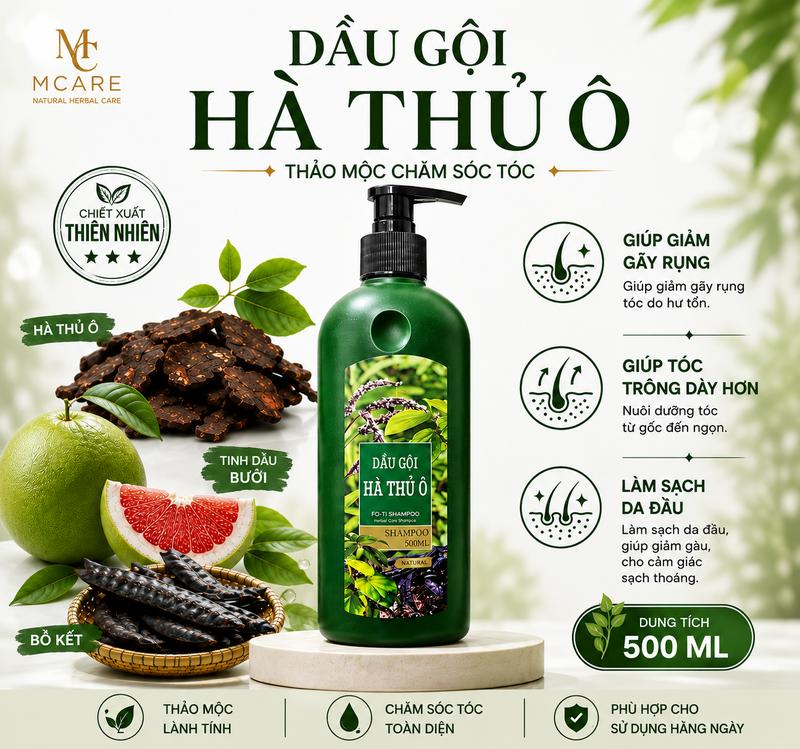 Dầu Gội Thảo Mộc Hà Thủ Ô – Dưỡng Tóc & Giảm Gãy Rụng