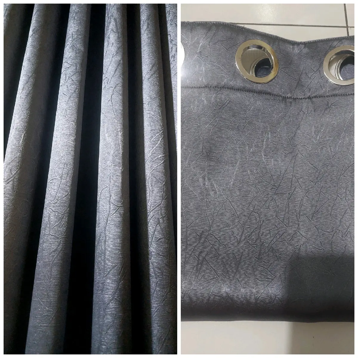 gorden blackout motip abu tua serat abstrak klasik 12 ring 6 gelombang