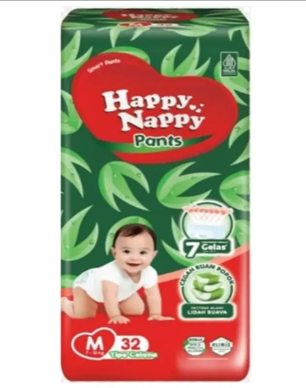 HAPPY NAPPY SMART PANTS S40/M34/L30/XL26 POPOK BAYI TERMURAH TERLENGKAP 3