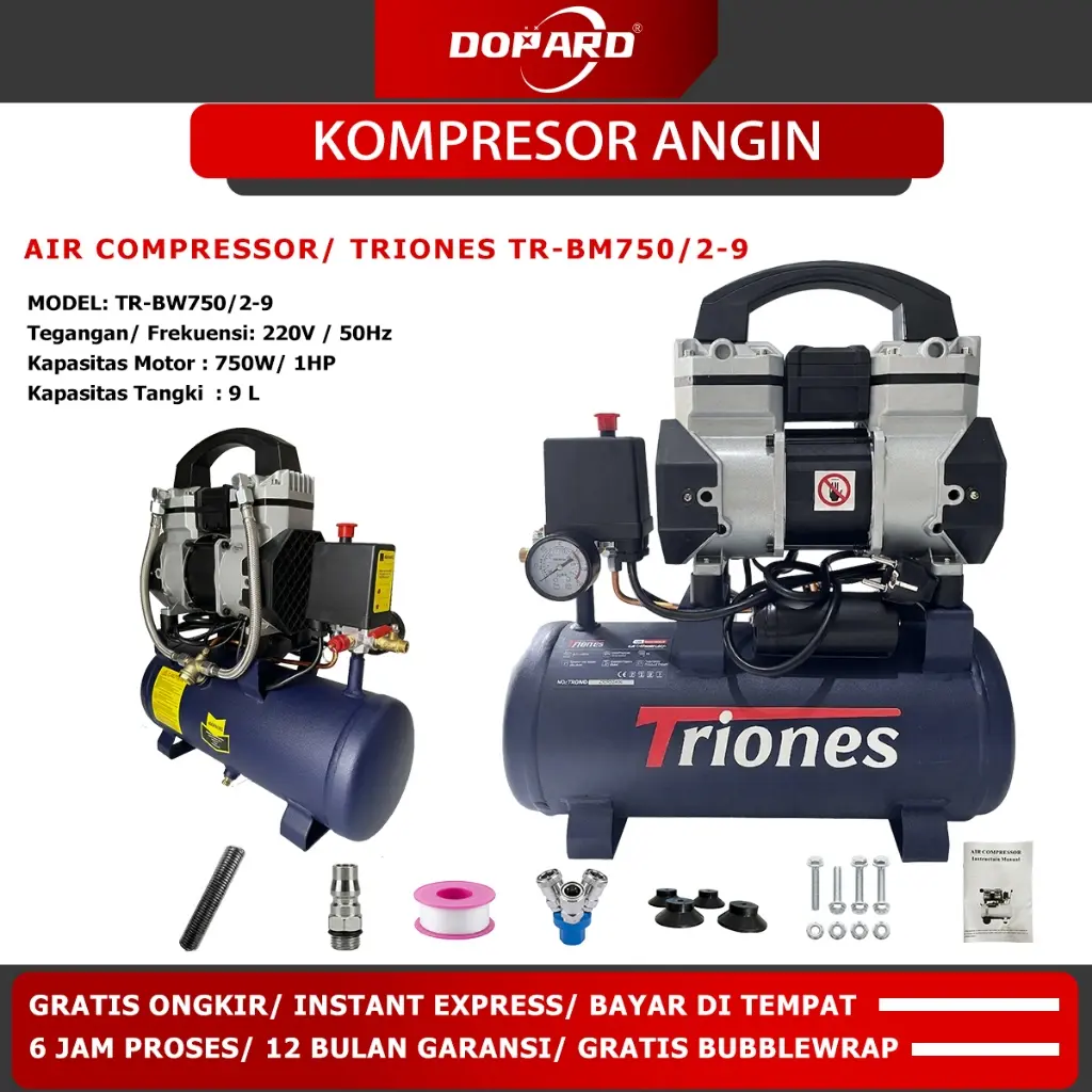 Dopard Air Compressor Silent Kompresor Angin Mini Listrik Tanpa Oli ...