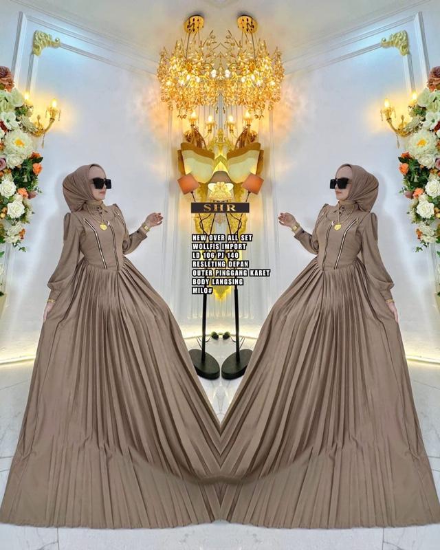 SHR MAXI DRESS PRINCES SALUR WOLPIS ORI SHR 100% KODE GAMIS INCESS Dengan Desain Elegan dan Nyaman