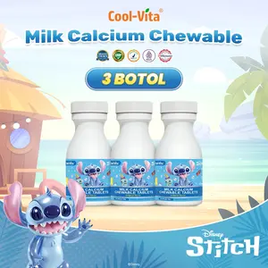Coolvita 3 Botol Calcium Chewable Tablet Kunyah - Bantu Tumbuh Tinggi & Kuat Sejak Dini | Vitamin Kalsium Rasa Enak untuk Tulang & Pertumbuhan