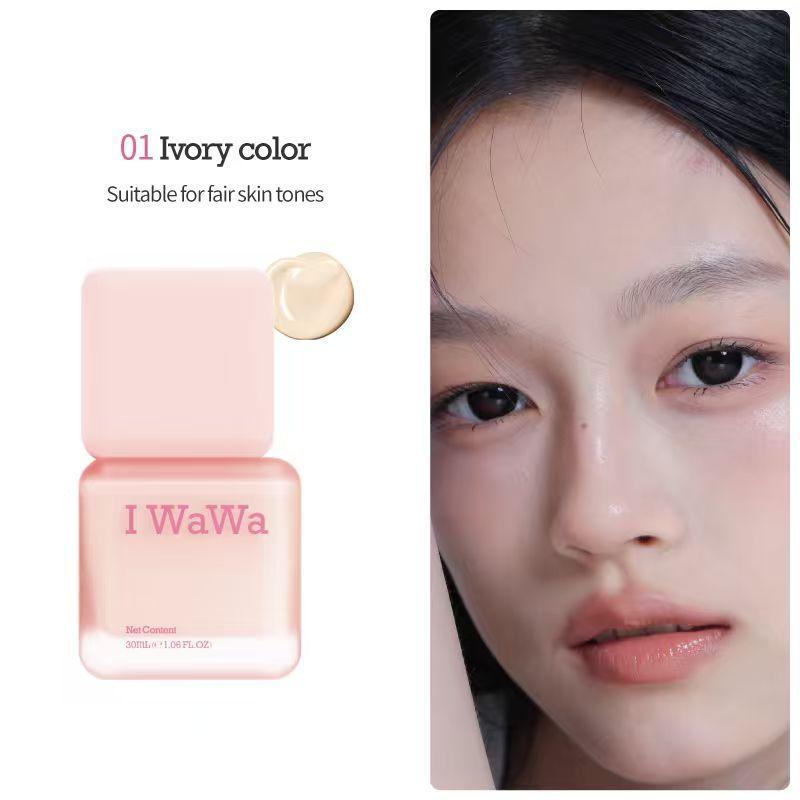  【I WaWa  Liquid Foundation Miếng Dán Dành Cho Da Dầu Và Da Hỗn Hợp Tự Nhiên Lâu Trôi Kiểm Soát Dầu Liền Mạch Chống Nhòe 