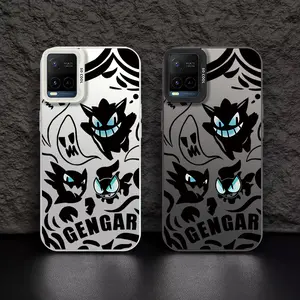Casing hp  VIVOY33S(4G)/Y32/Y21/Y21T/Y33T/Y21A Shell perak berwarna case Pok é mon gengar Hantu Hitam Corak kartun penjualan panas Kasus telepon pria