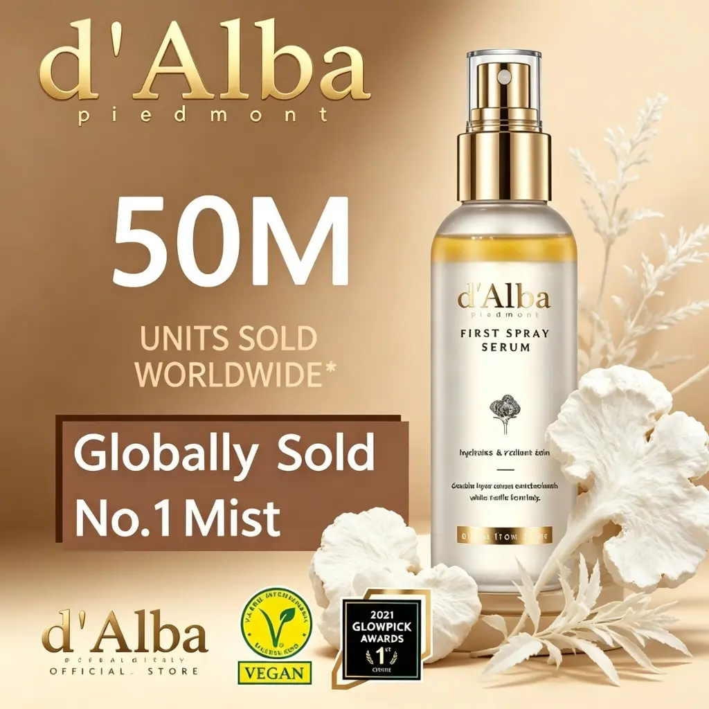 d'Alba White Truffle First Spray Serum 100ml Serum Spray Untuk Kulit Kering Hydrating Face Mist Premium