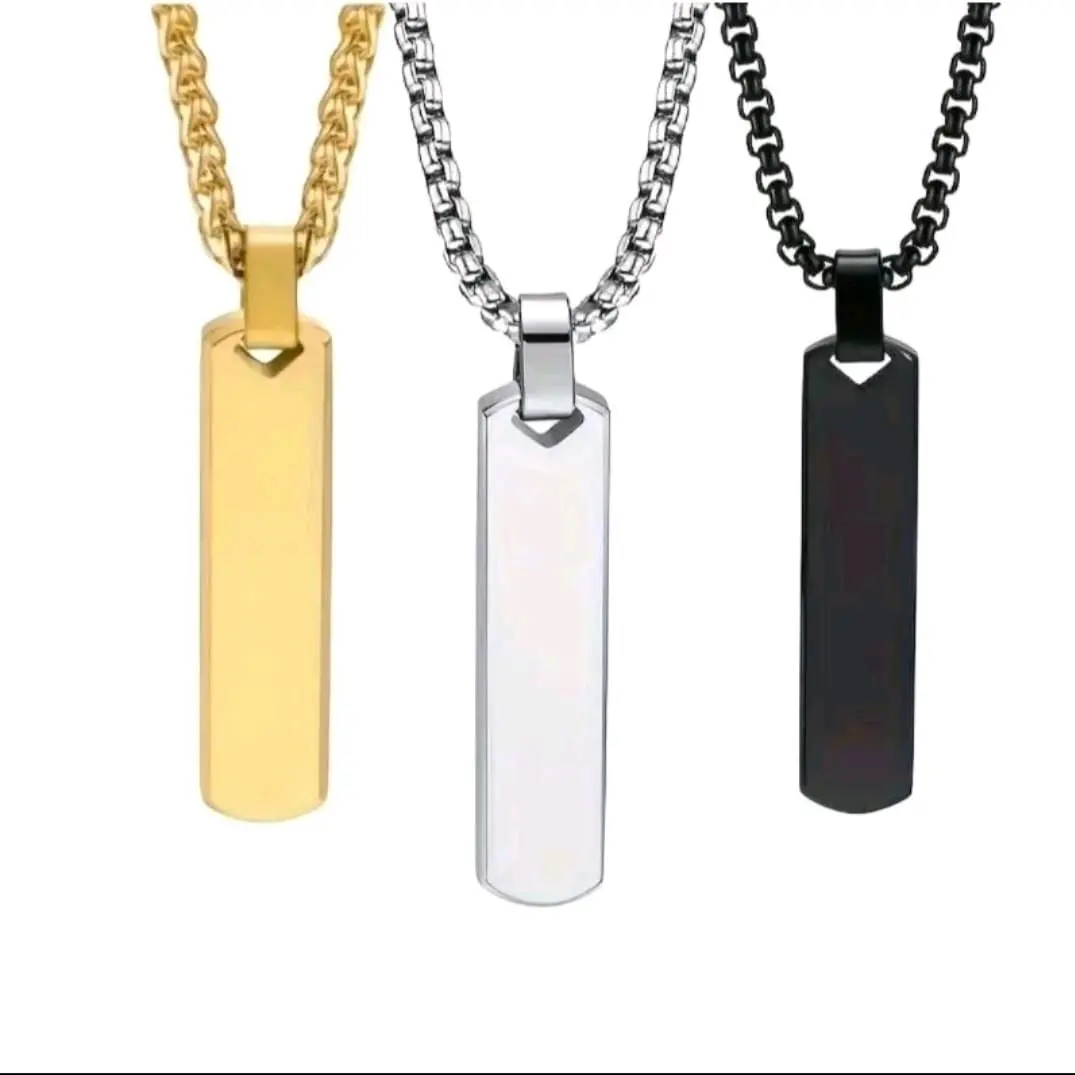 KALUNG TITANIUM MODEL ROLO LIONTIN PLAT SILVER BLACK PRIA ANTI KARAT Aksesoris