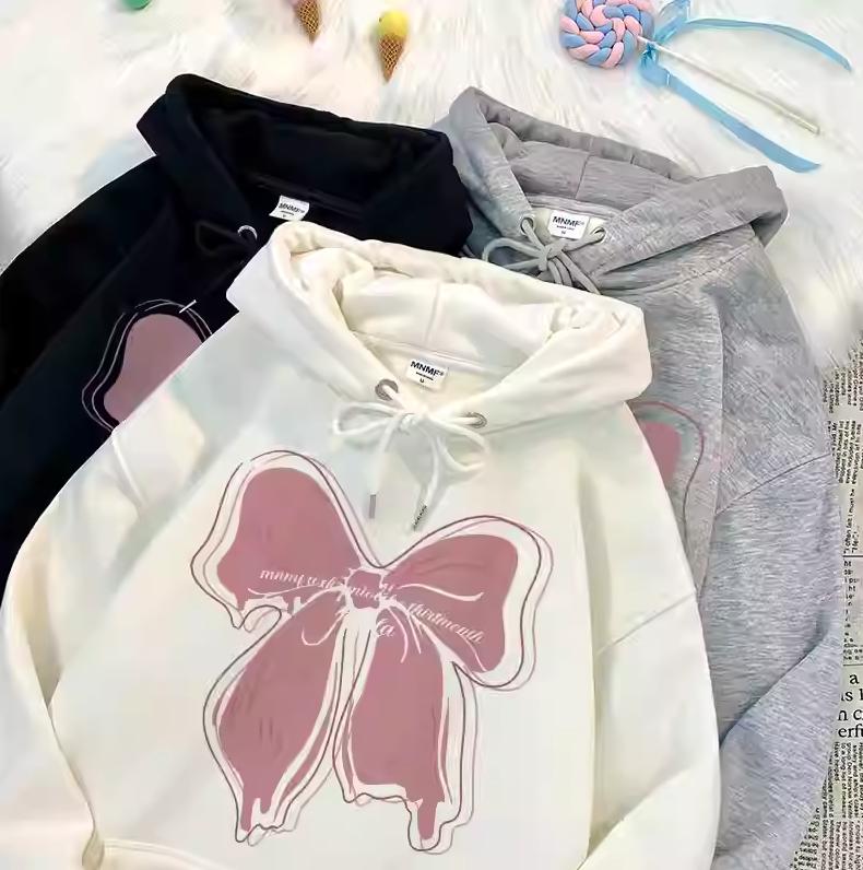 KG PITA PINK HOODIE - PULLOVER SWEATER BAHAN FLEECE GRAMASI 250 - DETAIL SABLON DAN SAKU DEPAN - KOREAN STYLE OVERSIZE 0