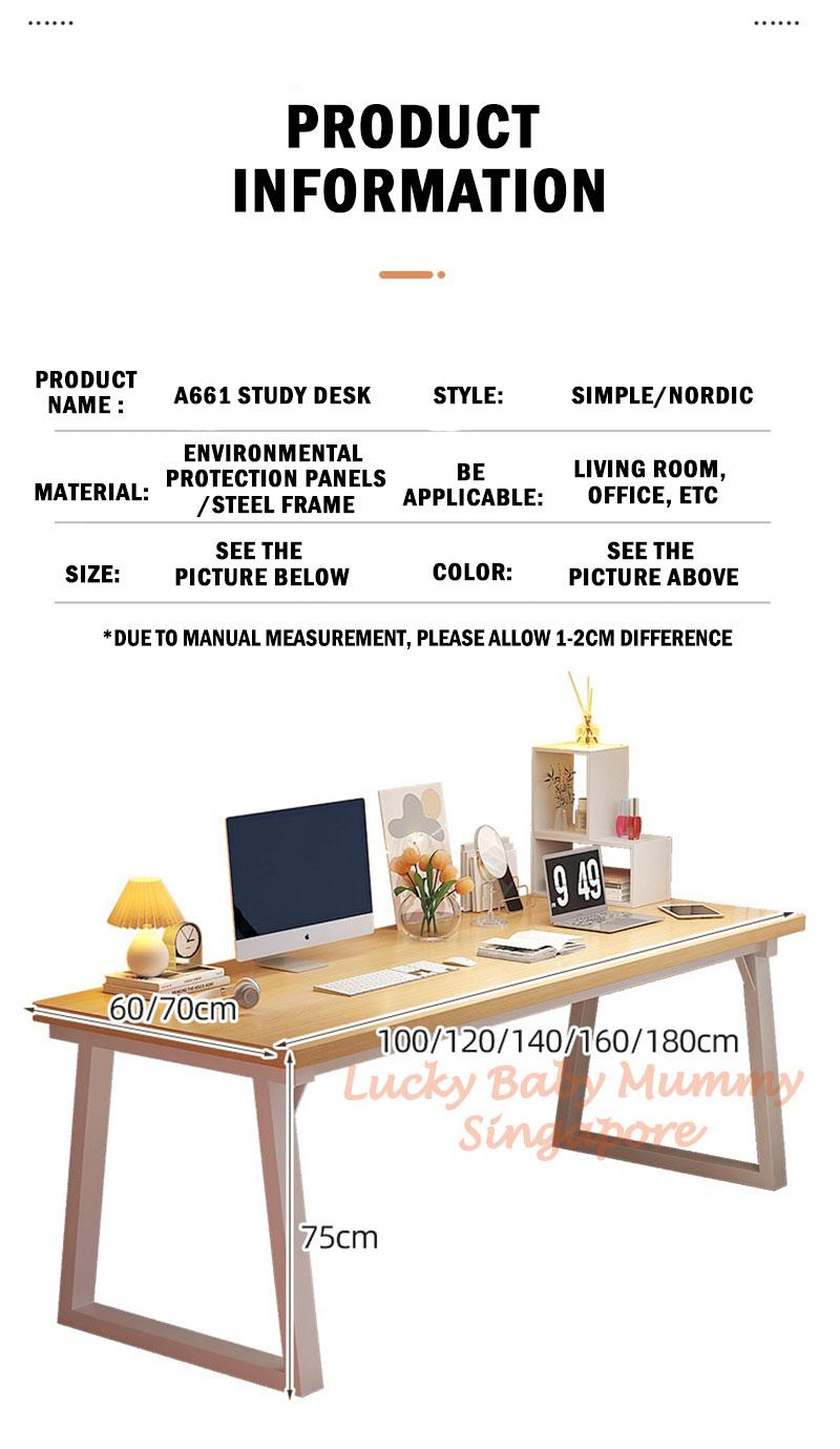 Product Introduction of A661 Minimalist Dual Study Table, Simple Modern Study Desk, Office Desk 25