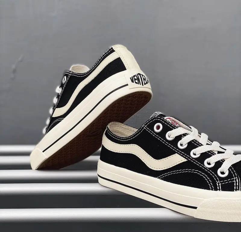 Sepatu Sneakers Ventela22 Public Low Black Natural untuk Pria dan Wanita - Snekers 3