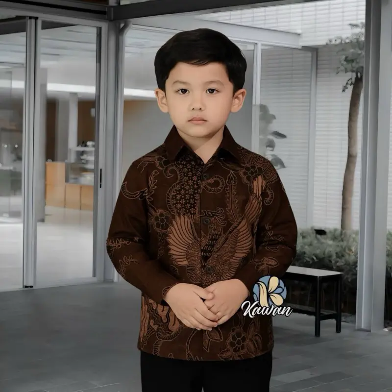 Kemeja Batik Anak Lengan Panjang Cowok umur 1-13 tahun sampai BB 35 Kg 0